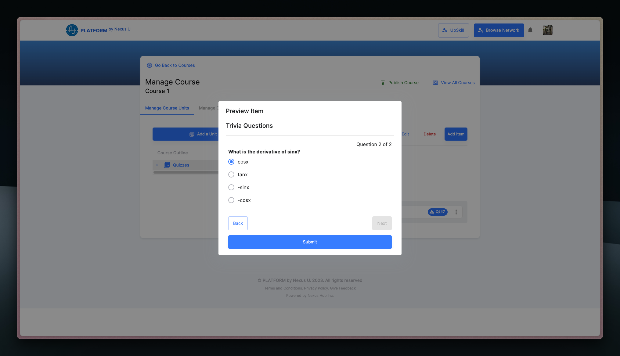 Admin - Preview Quiz