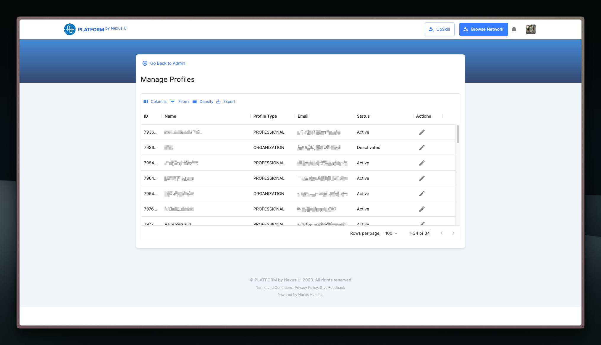 Admin - Manage Profiles